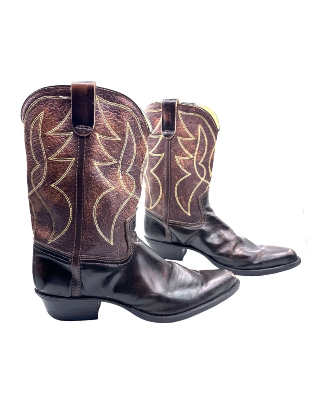 Vintage Classic Brown Leather Cowboy Boots - children size 3.5 D